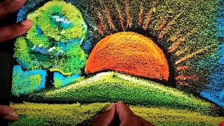 DIY Sandpaper Art  Sandpaper art Oil Pastel  Sandpaper Painting  Painting on Sandpaper [upl. by Akirdnahs]