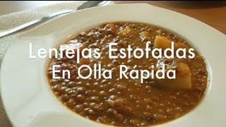 Como Hacer Lentejas en olla express  Recetas fáciles [upl. by Koeppel]