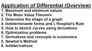 Calculus  Application of Differentiation 1 of 60 MaxMin Values Introduction [upl. by Hedvige]