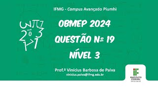 Questão 19 OBMEP 2024 Nível 3 [upl. by Natale]