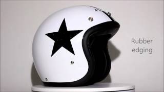 DMD open face helmet quotStar Whitequot  24Helmetsde [upl. by Nwahsan]