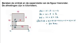 Berekenen van omtrek en oppervlakte [upl. by Zitvaa]