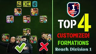 Top 4 Customized Formations Reach Division 1 eFootball 2024 Unique Formations eFootball 2024 Mobile [upl. by Kaehpos]