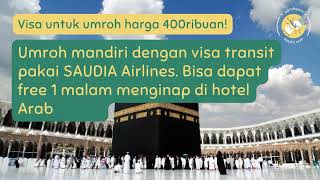 Cara apply visa transit untuk umroh mandiri Rp 400 ribu dan booking Saudia Airlines  SARAHQAINI [upl. by Accever]