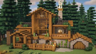 Minecraft How To Build A Spruce Cabin Tutorial [upl. by Anaahs]