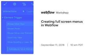 Creating full screen menus in Webflow [upl. by Ester]