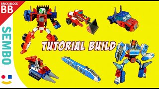 Tutorial Build  Superlink Transformers ⚡️ How to make a Robot LEGO Combiner Sembo Block 2500 Mecha [upl. by Annoyk]