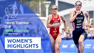 2024 World Triathlon Cup Hong Kong WOMENS HIGHLIGHTS [upl. by Finnie]