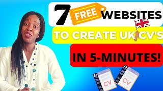 7 FREE WEBSITES TO CREATE CV FOR UK JOBS FREE UK CV DOWNLOAD careassistant visasponsorship [upl. by Ahsiruam]