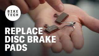 How To Replace Disc Brake Pads  Bike Tech  The Pros Closet [upl. by Atirec765]