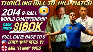 Efren Reyes vs Karl Boyes at the 2014 World 9 Ball Championship in Qatar Cash Prize 180K [upl. by Raina122]