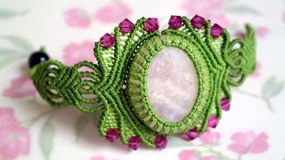 How to Make a Macrame Bracelet with a Stone [upl. by Nyltiak4]