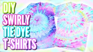 SWIRLY PASTEL WATERCOLOR TIE DYE TSHIRTS  DIY Ice Dying Tutorial [upl. by Mossolb]