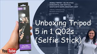 UNBOX Tripod 5 in 1 Q02s selfie sticksBY MC CARLOS OFFICIAL [upl. by Ahsia]