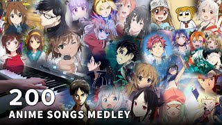 200 ANIME SONGS in 35 MINUTES Piano Medley  300000 Subscribers Special [upl. by Ilrahc]