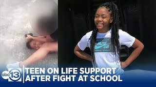 Teen on life support after fight outside middle school [upl. by Ul]