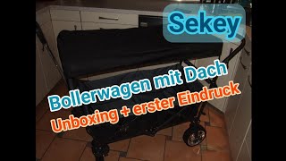 Sekey Bollerwagen mit Dach Unboxing  erster Eindruck [upl. by Austreng716]