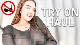 4K TRY ON HAUL BLOUSE WITH Alisa  GET READY WITH ME  NO BRA CHALLENGE WITH SHEER BLOUSES [upl. by Reggie201]