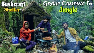 2 Days Group Camping In Deep Forest  Winter Camping In Bushcraft Shelter  Forest Camping in india [upl. by Dimitry43]