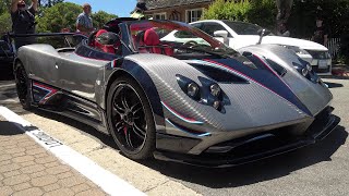 Pagani Zonda Lineup Aston Martin Valkyrie amp Bugatti Chiron Super Sport  Car Week 2024 [upl. by Cobb508]