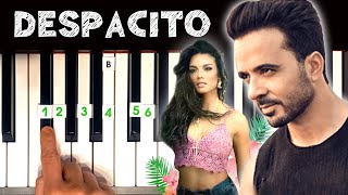 Despacito  Luis Fonsi  EASY PIANO TUTORIAL For Beginners [upl. by Dasa]