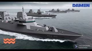 German Navy Frigate F126 MKS 180 made by Thales and Damen Group [upl. by Notwen]