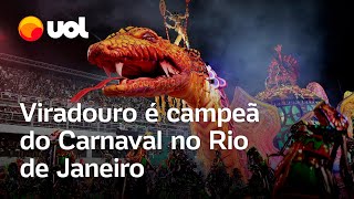 Viradouro campeã Veja momento que Escola de Samba vence o Carnaval 2024 do Rio de Janeiro [upl. by Laamaj916]