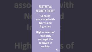 Existential Security  60 Second Sociology Beliefs in Society [upl. by Kenimod]