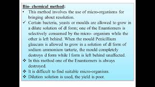 RCUNEPChemistryIISEMStereochemistryResolution of Racemic mixtureMechanical separationchemical [upl. by Prochora]