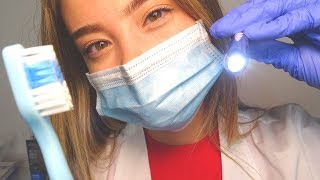 ASMR DENTIST EXAM ROLE PLAY Toothpaste Case Study Latex Gloves Brushing amp Scratching Sounds [upl. by Nosreffej548]