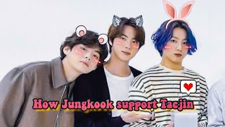 Taejin  JinV X Jungkook How Jungkook supports Taejin [upl. by Ahsyad]