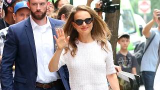 Natalie Portman Looks Effortlessly Chic In Wide Flared Jeans And A Dior Bag Worth Over 3K In NYC [upl. by Essined]