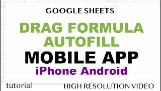 Google Sheets Mobile  Drag Formula Down AutoFill iPhone Android  How To shorts [upl. by Yrokcaz]