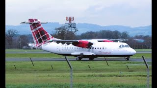 Loganair GLSAM ATR42 Take off  Glasgow Airport [upl. by Gillespie]