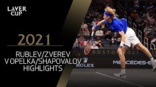 Match 9 Highlights  RublevZverev vs OpelkaShapovalov  Laver Cup 2021 [upl. by Orwin]