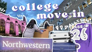 COLLEGE MOVE IN  NORTHWESTERN UNIVERSITY│ Freshman year in Allison Hall 2022 [upl. by Nhguavad]