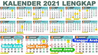 Kalender 2021 Full dengan Peringatan Hari Besar Hari Jawa Neton dan Bulan Arab [upl. by Ostap]