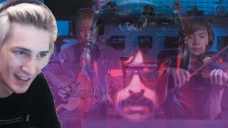 xQc reacts to Dr Disrespect  Gillette sleightlymusical cover with chat [upl. by Chere]