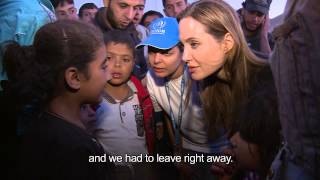 Jordan Angelina Jolie meets Syrian Refugees at Border [upl. by Ocker]