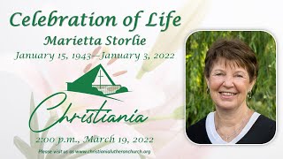 3192022 Marietta Storlie Memorial  Christiania Lutheran Church [upl. by Dorey911]