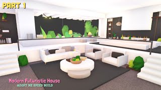 ♡ pt 1 modern futuristic house 🐚 speed build  house tour  roblox adopt me [upl. by Llahsram]