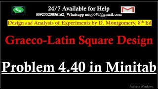 Graeco Latin Square Design in Minitab  Latin Square Design with Minitab  Problem 440 [upl. by Siuoleoj]