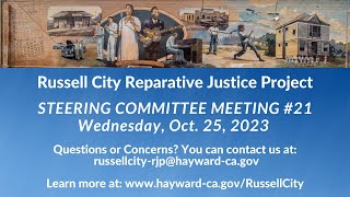 Russell City Reparative Justice Project Steering Committee Meeting 21 October 25 2023 [upl. by Lulu]