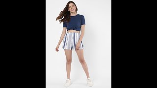 Blue Multi Stripe Boxer Shorts For Women  Sexy Beast [upl. by Htevi]