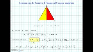 Teorema di Pitagora applicato al triangolo equilatero [upl. by Patton]