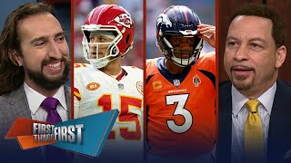 Chiefs vs Broncos Mahomes MVP bid Kelce to play Payton to bench Russ  NFL  FIRST THINGS FIRST [upl. by Macario]