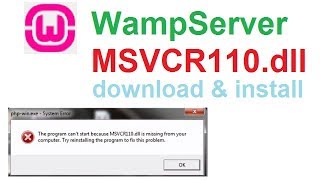 wampserver msvcr110dll problem  msvcr110dll download and install [upl. by Madda]