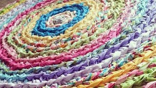 Easy Crochet Rag Rug Tutorial [upl. by Einahpts]