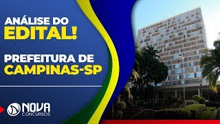 Concurso Prefeitura de Campinas Análise do Edital [upl. by Eyram870]