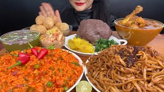 GILO CHATPATEPANIPURICHICKEN CURRYDHIDOKEEMA NOODLES ASMR EATING [upl. by Bev]